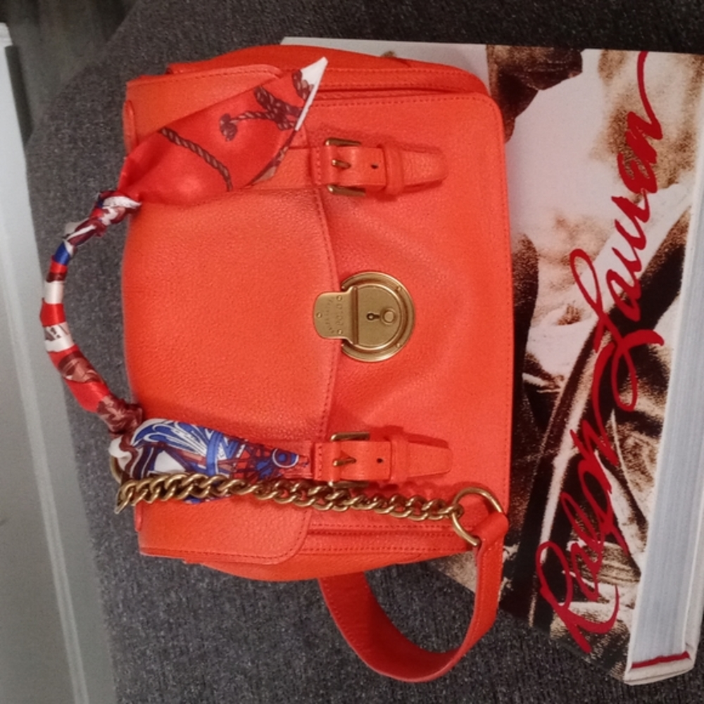 🐎Polo Ralph Lauren🐎 - Orange Vachetta "School" Crossbody Satchel
